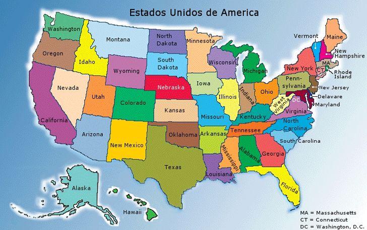 Mapa Estados Unidos